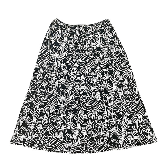 Talbots Dresses & Skirts - Talbots A Line Midi Skirt  Black White Geometric